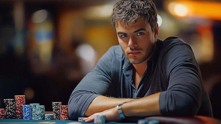 Pengguna aplikasi bermain casino online dengan tampilan interface modern dan responsif